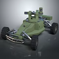 Green Electric Toy Off Road Vehicle with Large Wheels Open Frame and Top Mounted Camera