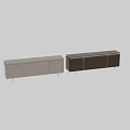Elegant Modern TV Stand With Walnut Wood Cabinet Doors And Gold Accents