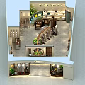 Modern Clothing Store Interior With Display Racks Mannequins Decorative Mirrors And Green Plants