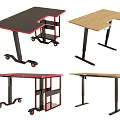 Modern Home Office Desks With Multiple Styles Wheeled Bases And Shelf Storage Designs