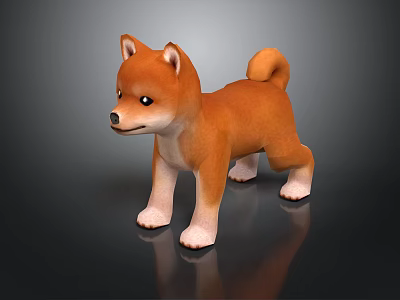 Cute Shiba Inu 3D Model With Realistic Fur And Standing Pose 3d model