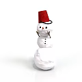 Cute Snowman Figure With Red Hat Stick Arms And Coal Eyes