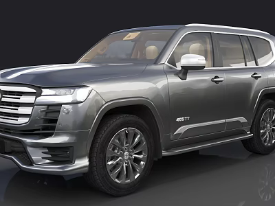 Silver Modern SUV With Large Grille Sleek Body Lines LED Headlights And Stylish 4WD Wheels 3d model