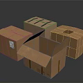 Brown Cardboard Boxes With Open Closed And Labeled Corrugated Packaging