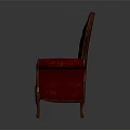 Elegant Red Upholstered Vintage Tufted Chair With Wooden Frame And Armrests