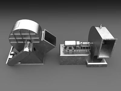 Two Industrial Equipment Units Featuring Metal Construction And Rotary Processing Parts 3d model