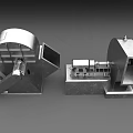 Two Industrial Equipment Units Featuring Metal Construction And Rotary Processing Parts