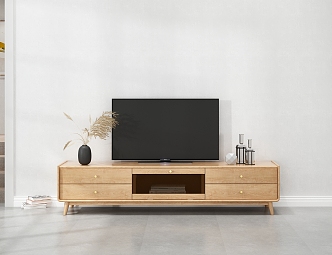 Nordic TV Cabinet Solid Wood TV Cabinet 3d model