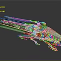 Futuristic Sci Fi Spaceship Model With Metallic Wings And Sleek Aerodynamic Design