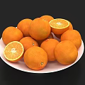 Fresh Oranges On White Plate With Sliced Pieces And Juicy Pulp