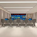 modern monitoring room control command center 3d model