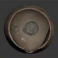 Ancient Ceramic Vessel With Textured Surface And Cracked Bowl Design Isolated On Dark Background
