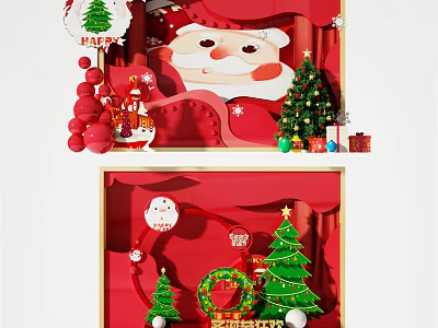 Modern Beauty Chen Christmas Snowflake Christmas Tree Winter Beauty Chen Decoration 3d model