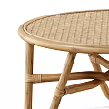 Round Rattan Coffee Table With Curved Crossed Legs For Living Room Decor