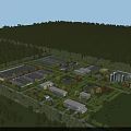 Industrial Factory Complex With Multiple Buildings Ponds And Forested Surroundings