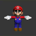 Classic Mario Figure With Red Hat Blue Overalls White Gloves And Brown Shoes