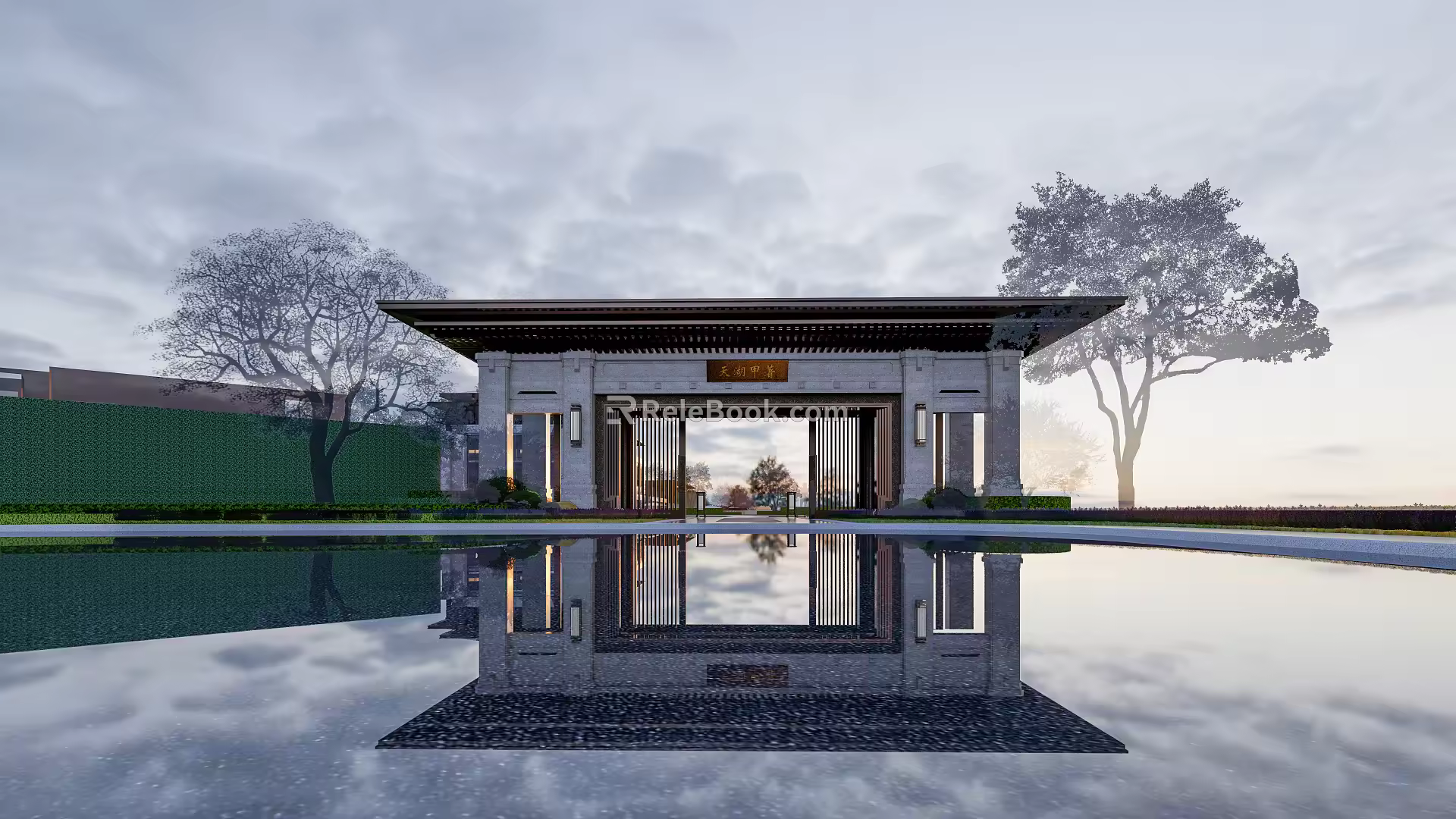 New Chinese-style Sales Office Building Demonstration Area 3d model