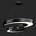 Modern Circular Multi layer Pendant Lights With Sleek Metal Frame And LED Glow 3d model