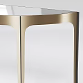 Modern Console Table With Gold Metal Frame And Black Sleek Top Design
