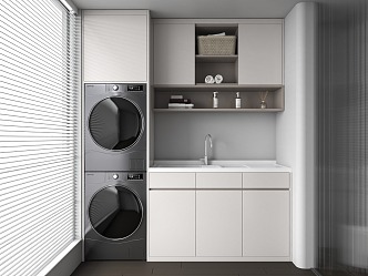 Modern washing machine cabinet 3d model