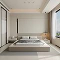 Modern Bedroom Interior With Bed Pillows Large Window Study Desk And Stuffed Toys