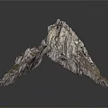 Realistic 3D Rock Formation Model With Natural Surface Texture And Vegetation Details 3d model