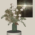 Quiet Wind Flower Vase Flower Art Decorative Painting 3d model