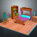 Cartoon Bedroom Cartoon Room Game Bedroom Children Bedroom Bedroom Creative Bedroom Animation Bedroom 3d model