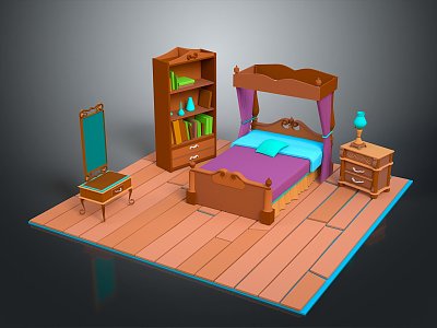 Cartoon Bedroom Cartoon Room Game Bedroom Children Bedroom Creative Bedroom Animation Bedroom 3d model