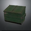 Durable Green Metal Storage Container With Double Lid And Side Emblem