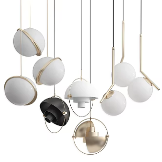 Modern chandelier B lux c ball loft pendant crescent li broom 3d model