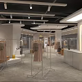 Modern Clothing Store Interior With Clothing Racks Dresses Display White Counter Lighting And Brand Logo