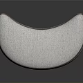 Modern Curved Cushions Stacked With Gray Fabric Red Stitching And Soft Texture For Home Decor