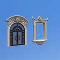 Ornate Architectural Frames With Arched Design And Carved Decorative Details
