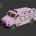 White Military Armored Vehicle with Roof Emergency Lights and Sturdy Design