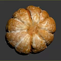 Fresh Ripe Peeled Tangerine With White Pith On Black Reflective Surface
