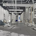 Modern Hair Salon Interior Design With Mirrors Styling Chairs And Decorative Lighting