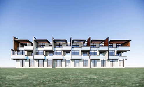 Minimalist Townhouse Modern Townhouse 3d model