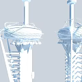 Amusement Equipment With Modern Tower Structures And Spiral Design For Recreational Use