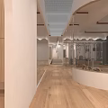 Modern Pilates Studio Interior With Reformer Equipment Wooden Floor And Mirrors