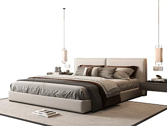 New Chinese Double Bed 3d model