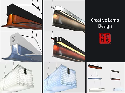 Creative Modern Pendant Lights Design with Various Shapes and Lighting Styles 3d model