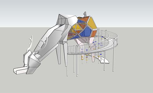 Modern Slide Deer Slide 3d model