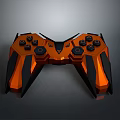 Orange And Black Modern Game Controller With Ergonomic Grip And Multiple Buttons For Computer Gaming 3d model