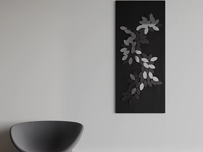 Modern new Chinese style three-dimensional metal decorative painting pendant 3d model