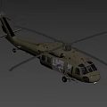Brown Military Helicopter With Open Door Rotors Windows And Detailed Exterior
