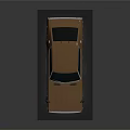 Vintage Brown Two Door Sports Car With Shiny Body And Black Wheels