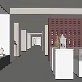 Modern Cultural Center Interior Design With Glass Showcases White Pedestals And Cultural Relics