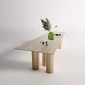 Modern Dining Table Dining Table Island Table 3d model