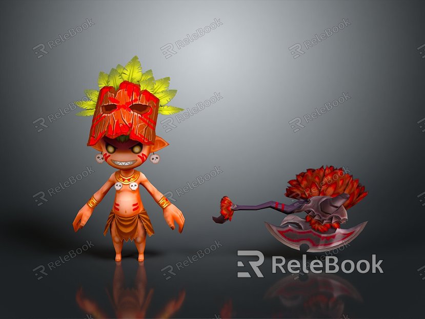 Savage Little Savage Primitive Tribe Monster Monster Cartoon Monster Cartoon Monster model